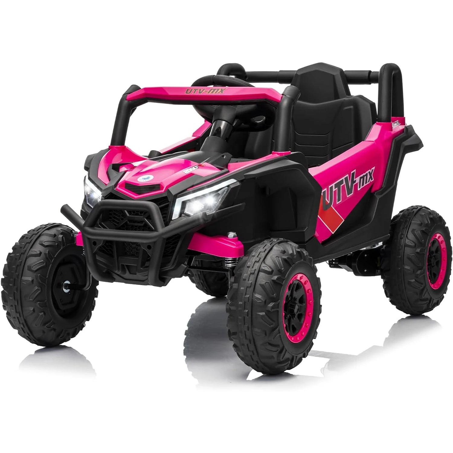 12V Kids Ride on Car,Utv Truck with Remote Control,4Wd/2Wd Switchable,Electric Vehicle with 4 Spring Suspension for Ages 3-8 Y