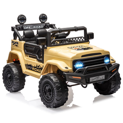 12V Kids Ride on Truck with Remote Control Spring Suspension Bluetooth Connectivity and Led Lights for 3-8Years Birthday Gifts