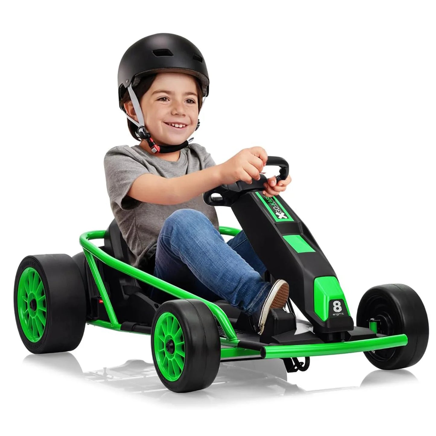 24V 9Ah Kids Ride on Go Kart Toy,High Speed 8.1MPH Drifting Car with 2X300W Motors Full Metal Frame,Music,For Kids 86-12 Years