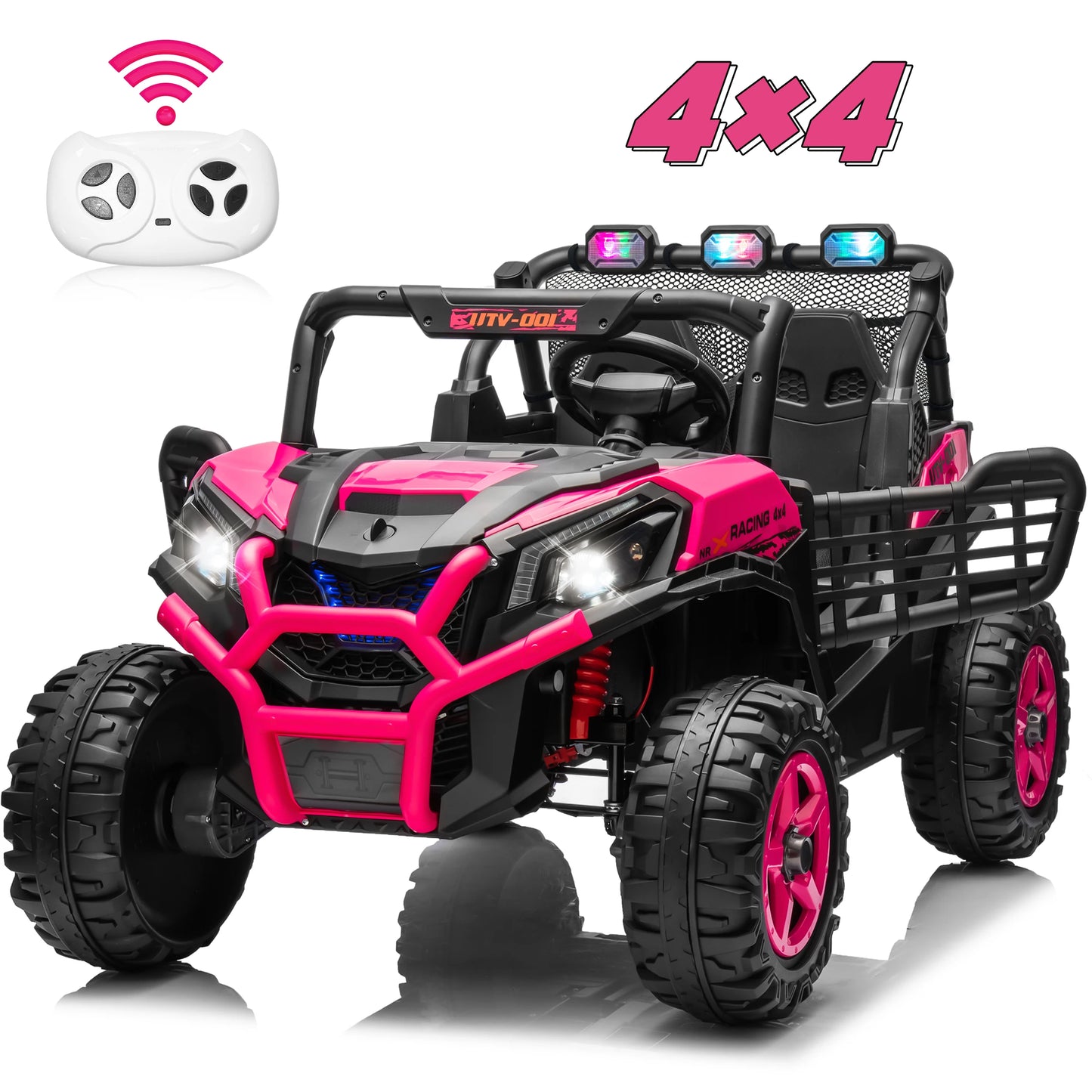 24V XL 2 Seater Ride on Toys Car for Girls, 2WD/4WD Switchable Off-Road UTV W/Long-Endurance Battery Power, 3-Speed Remote Contr
