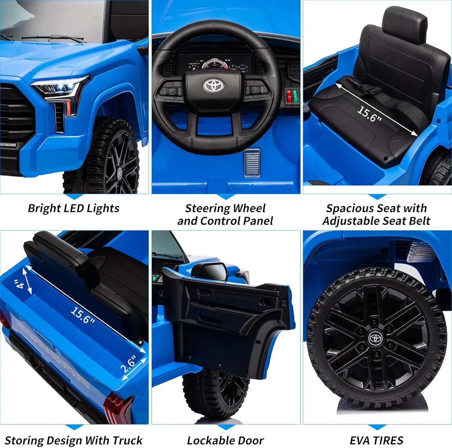 Electric Car for Kids Ride on Toys 12V Electric Truck Off-Road Kids Pickup Car with Remote Control LED Headlights 3 Speeds