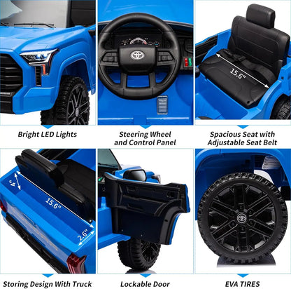 Electric Car for Kids Ride on Toys 12V Electric Truck Off-Road Kids Pickup Car with Remote Control LED Headlights 3 Speeds
