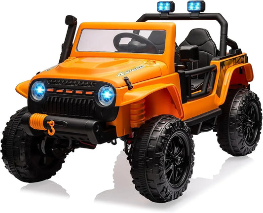 24V 2 Seater Ride on Car for Kids Electric Truck with Remote Control Ride on Truck W/ 4-Wheeler Suspension 4WD Battery Powered