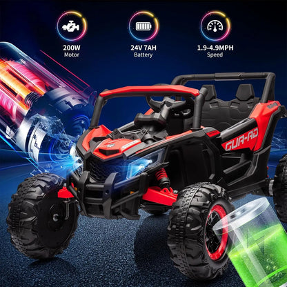 24V Kids Ride on UTV Car Toy W/Remote Control 2×200W Motor Electric Vehicle Spring Suspension & LED Lights Off-Road Toy