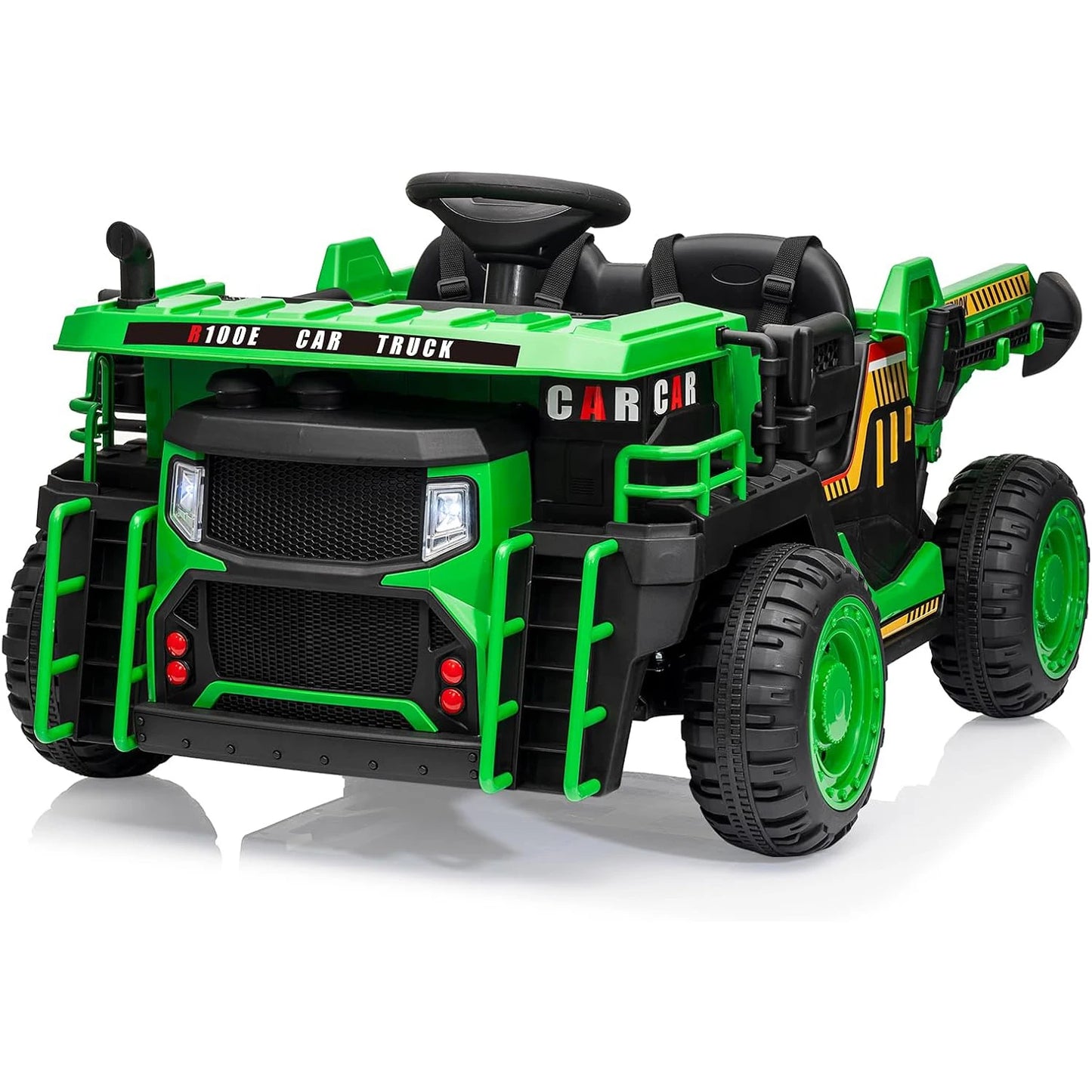 Ride on Dump Truck with Dump Bed 24V Ride on Construction Vehicle with Remote Control Extra Shovel 3 Speeds Music Safety Belt