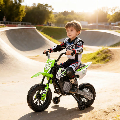Kids Electric ATV Ride-On Bike – Twist-Start Handlebar, Bluetooth Music, Training Wheels & Safe Suspension