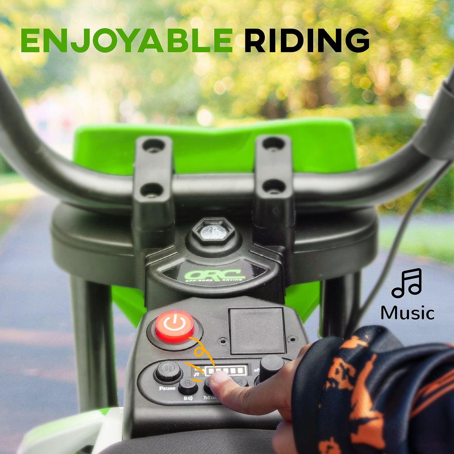 Kids Electric ATV Ride-On Bike – Twist-Start Handlebar, Bluetooth Music, Training Wheels & Safe Suspension