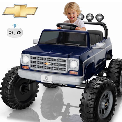 Chevrolet Cheyenne 24 Volt Ride on Toys with Remote, Ride on Truck for Big Kids 3-8 Years,  Power Car Wheels with 2 Seater, Red
