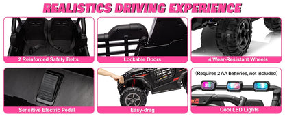 24V 4x200W 2-Seater Ride-On UTV Car – Powerful Electric Kids Truck with Remote Control, LED Lights & Music