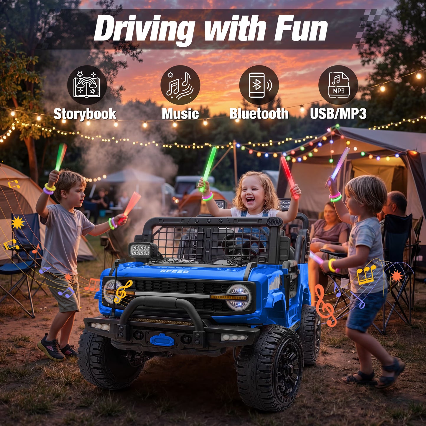 24V Electric Ride-On Truck – Powerful 4WD Adventure Vehicle with Dual Motor Drive, Spacious 2-Seater Design & Parent Remote Control