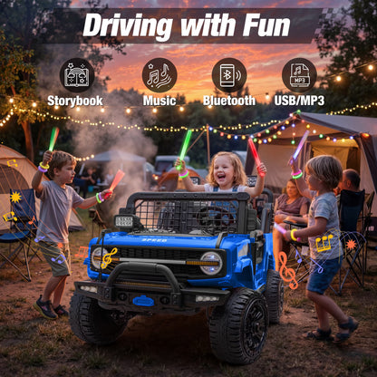 24V Electric Ride-On Truck – Powerful 4WD Adventure Vehicle with Dual Motor Drive, Spacious 2-Seater Design & Parent Remote Control