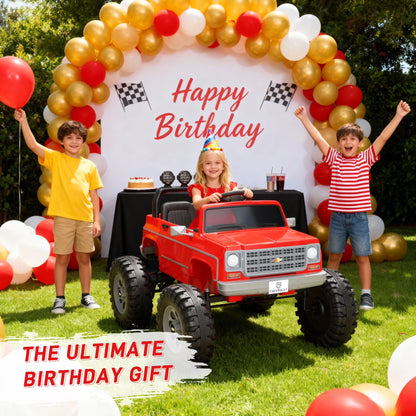 Chevrolet Cheyenne 24 Volt Ride on Toys with Remote, Ride on Truck for Big Kids 3-8 Years,  Power Car Wheels with 2 Seater, Red