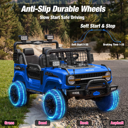 24V Electric Ride-On Truck – Powerful 4WD Adventure Vehicle with Dual Motor Drive, Spacious 2-Seater Design & Parent Remote Control