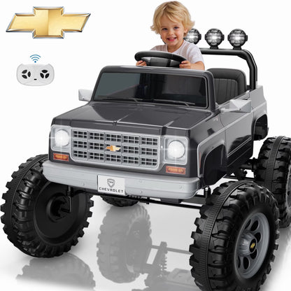 Chevrolet Cheyenne 24 Volt Ride on Toys with Remote, Ride on Truck for Big Kids 3-8 Years,  Power Car Wheels with 2 Seater, Red