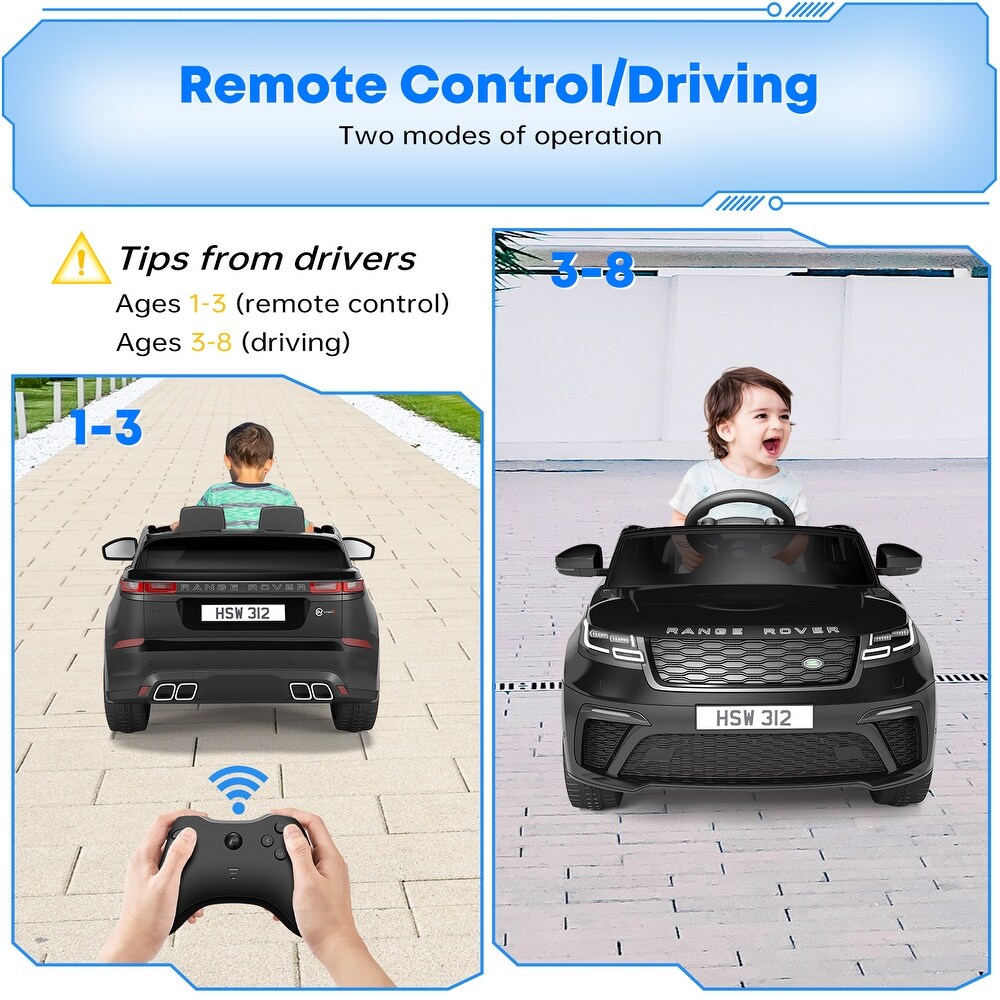 Range Rover Tobbi Ride-On Car with Parent Remote Control, 12V Rocking Mode, Bluetooth, MP3 & LED Lights
