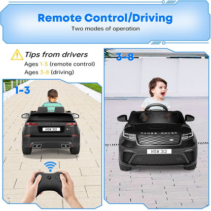 Range Rover Tobbi Ride-On Car with Parent Remote Control, 12V Rocking Mode, Bluetooth, MP3 & LED Lights