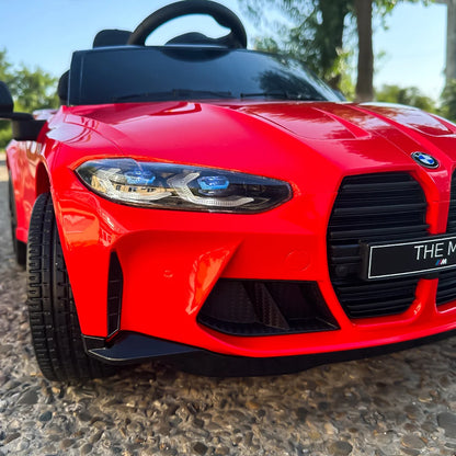BMW M4 Kids Ride-On Car – 12V  Electric Sports Car with Remote Control, Safety Belt & LED Fun
