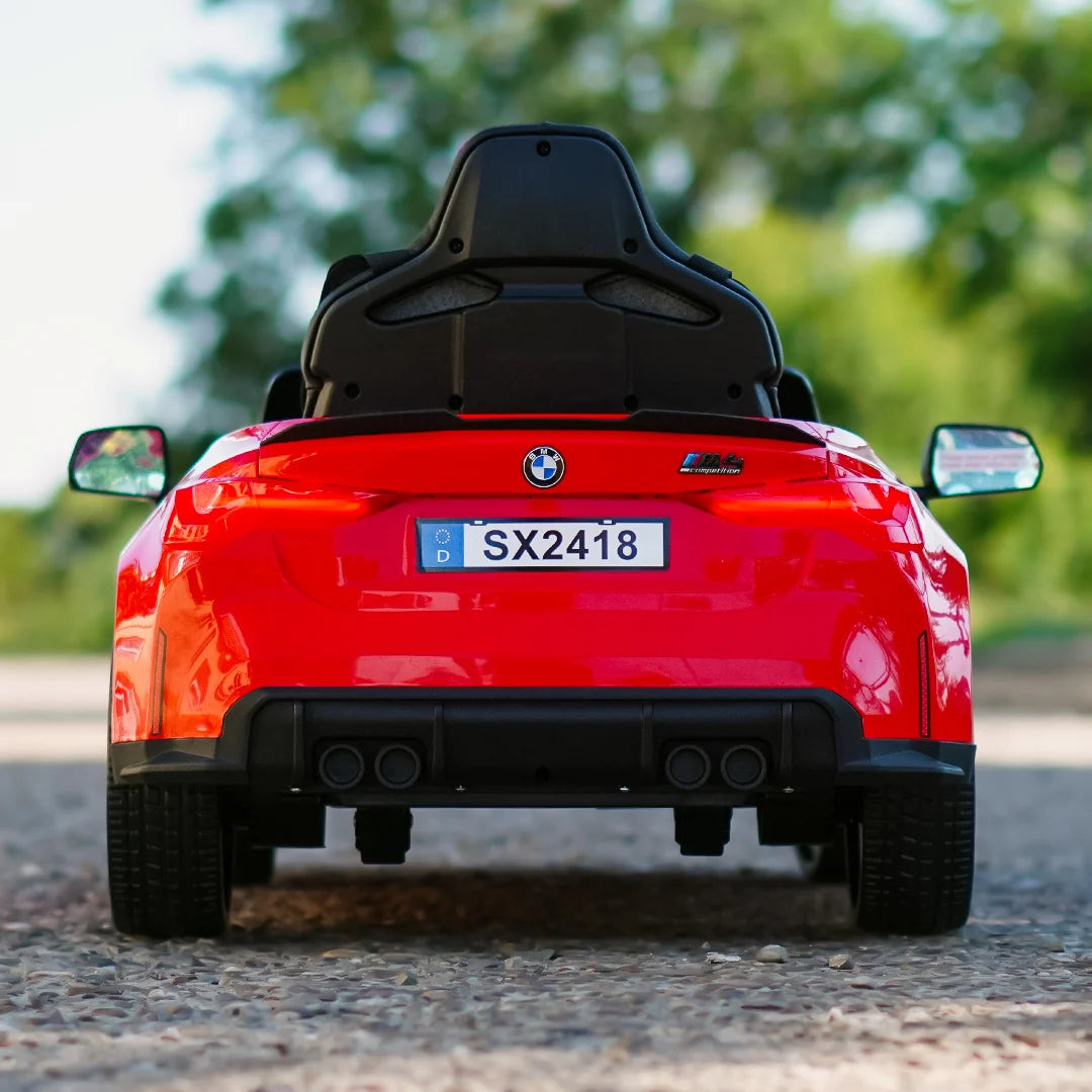 BMW M4 Kids Ride-On Car – 12V  Electric Sports Car with Remote Control, Safety Belt & LED Fun