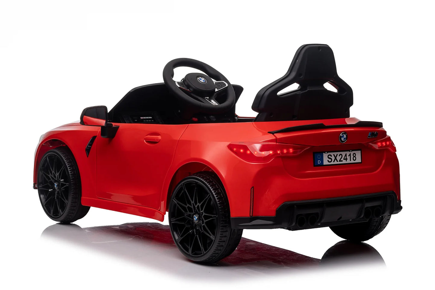 BMW M4 Kids Ride-On Car – 12V  Electric Sports Car with Remote Control, Safety Belt & LED Fun