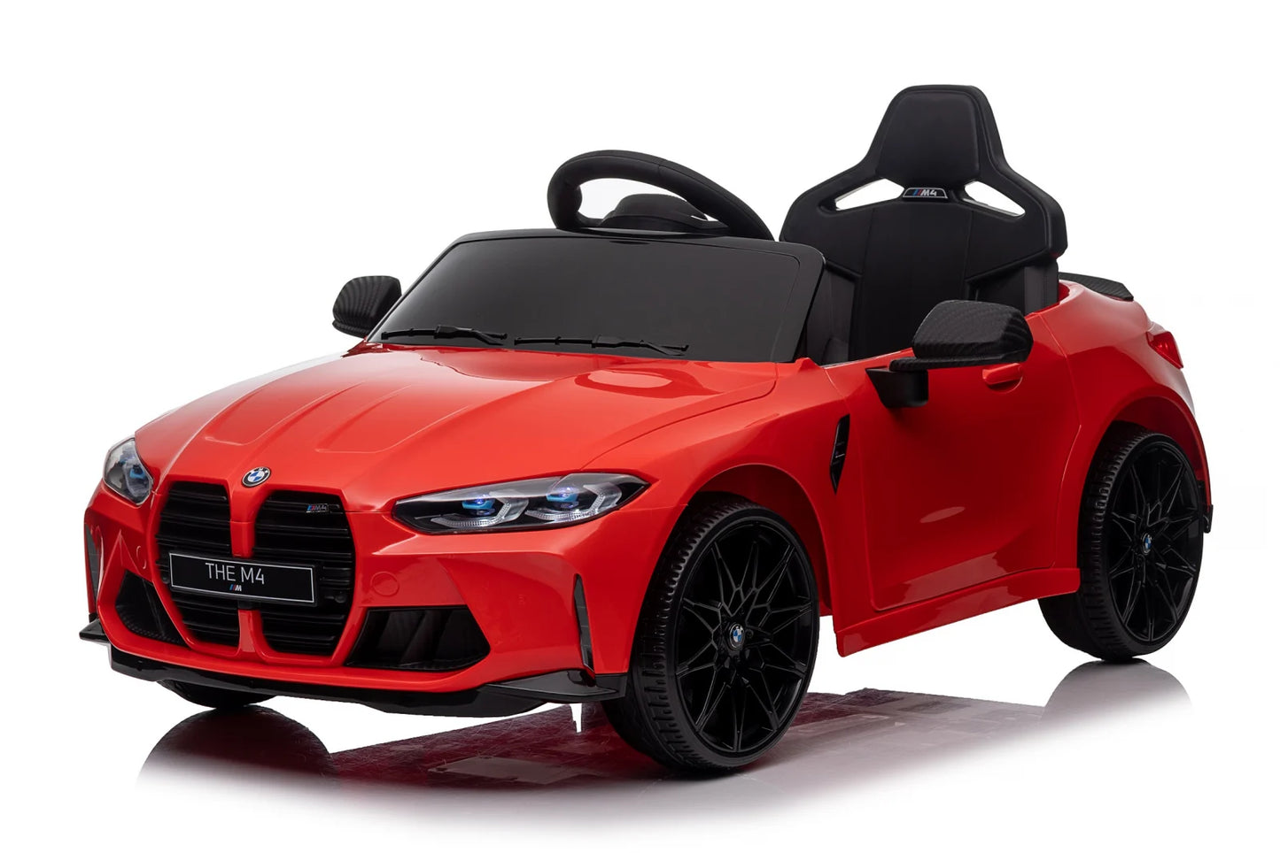 BMW M4 Kids Ride-On Car – 12V  Electric Sports Car with Remote Control, Safety Belt & LED Fun
