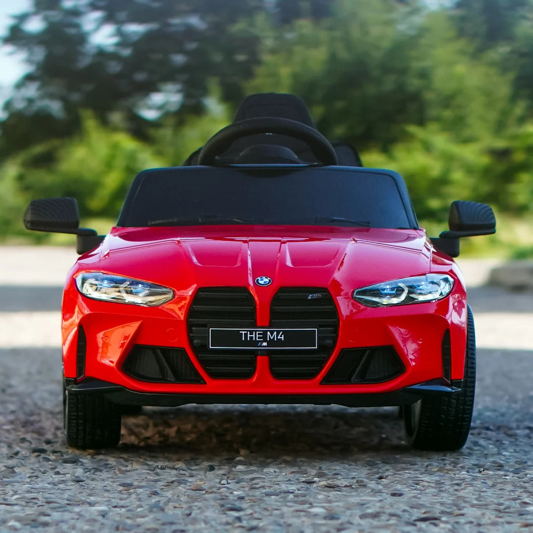 BMW M4 Kids Ride-On Car – 12V  Electric Sports Car with Remote Control, Safety Belt & LED Fun