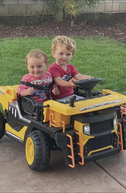 Kids Ride-On Dump Truck –   24V Electric Construction Vehicle with Automatic Lift Bed, Remote Control & 2-Seater Design