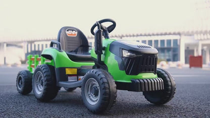 24V Kids Ride-On Tractor with Detachable Trailer – 400W Power, Remote Control & Bluetooth Music
