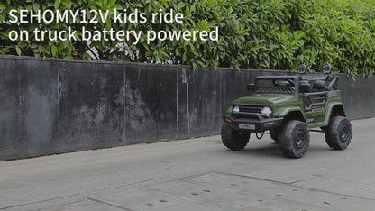 Kids Ride-On Truck – Electric 12V Battery Powered Toy Car with Remote Control, Bluetooth, Suspension & LED Lights