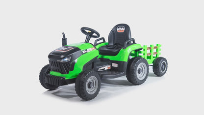 24V Kids Ride-On Tractor with Detachable Trailer – 400W Power, Remote Control & Bluetooth Music