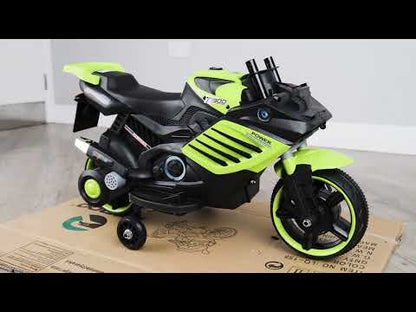 6V Kids Electric Motorcycle Ride-On – Battery Powered Toddler Bike with Lights, Sounds &amp; Training Wheels