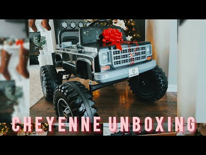 Chevrolet Cheyenne 24 Volt Ride on Toys with Remote, Ride on Truck for Big Kids 3-8 Years,  Power Car Wheels with 2 Seater, Red