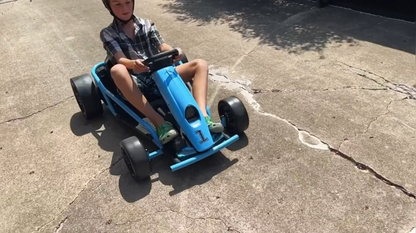 Ride on Go Kart for Teens 24V 2 X 300W Extra Powerful Motors Electric Karts with Slow Start Outdoor Ride on Toy for Kids 8-11Y