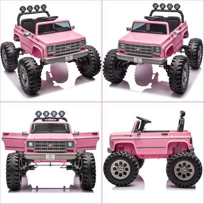 Chevrolet Cheyenne 24 Volt Ride on Toys with Remote, Ride on Truck for Big Kids 3-8 Years,  Power Car Wheels with 2 Seater, Red