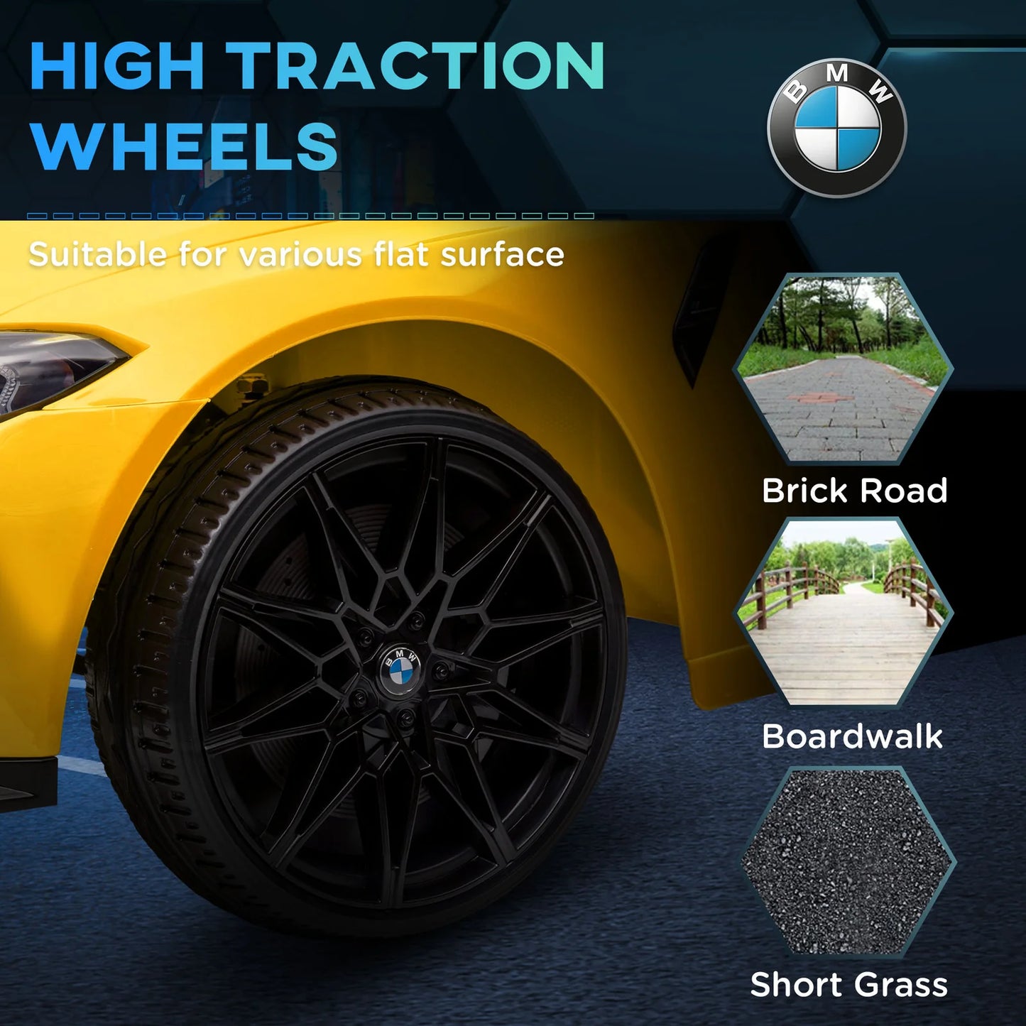 BMW M4 Kids Ride-On Car – 12V  Electric Sports Car with Remote Control, Safety Belt & LED Fun
