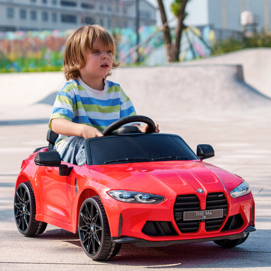 BMW M4 Kids Ride-On Car – 12V  Electric Sports Car with Remote Control, Safety Belt & LED Fun
