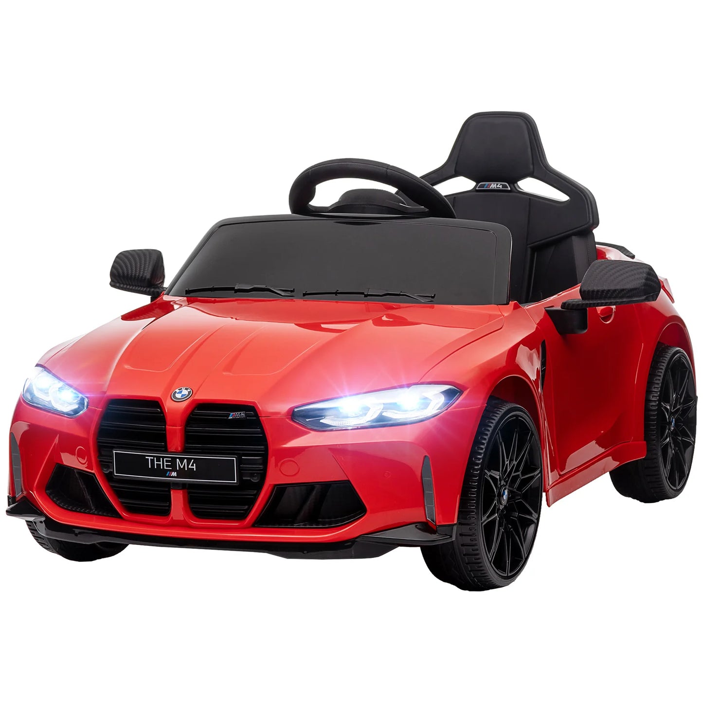 BMW M4 Kids Ride-On Car – 12V  Electric Sports Car with Remote Control, Safety Belt & LED Fun