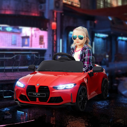 BMW M4 Kids Ride-On Car – 12V  Electric Sports Car with Remote Control, Safety Belt & LED Fun