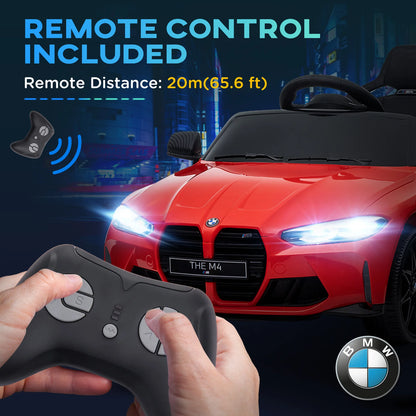 BMW M4 Kids Ride-On Car – 12V  Electric Sports Car with Remote Control, Safety Belt & LED Fun