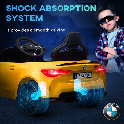 BMW M4 Kids Ride-On Car – 12V  Electric Sports Car with Remote Control, Safety Belt & LED Fun