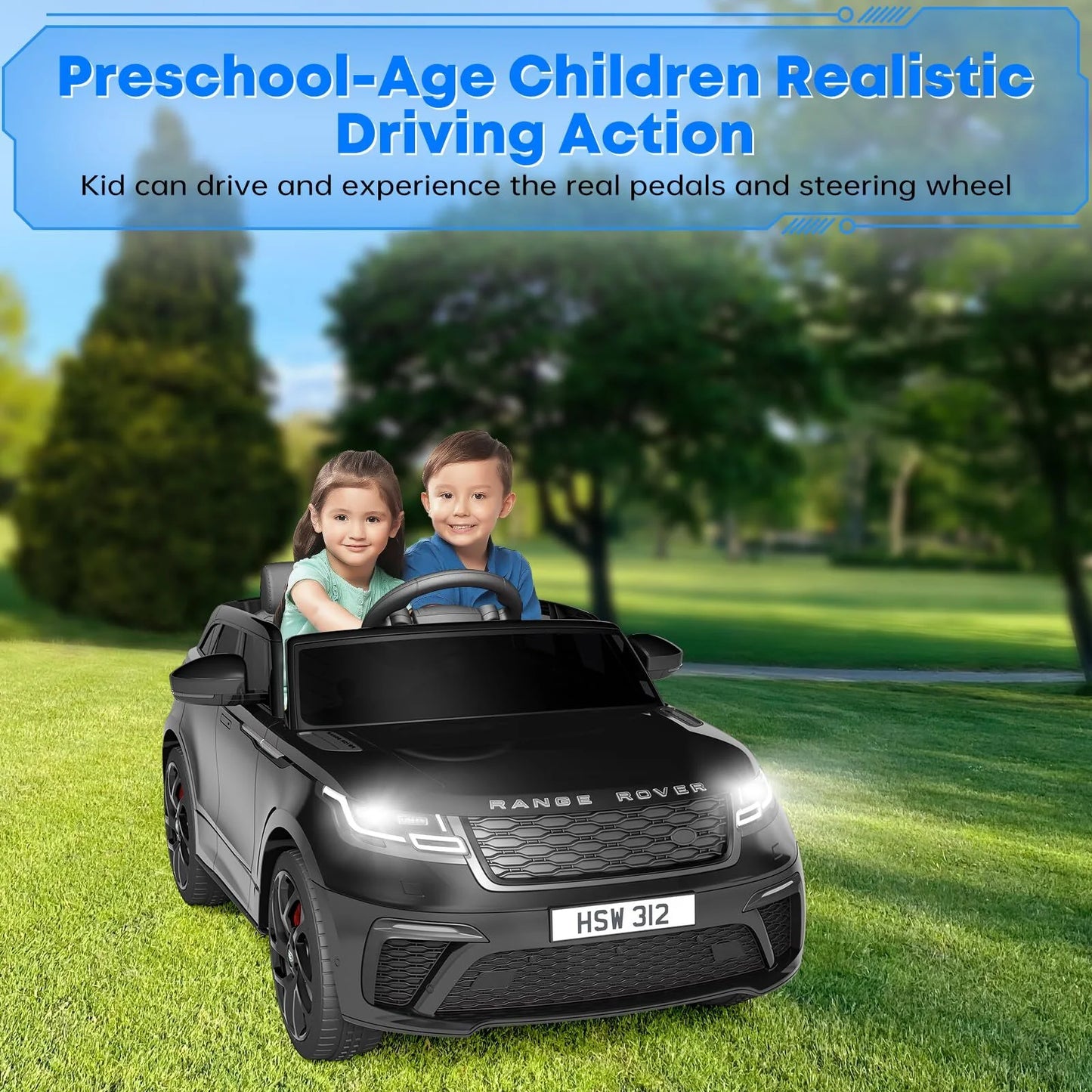 Range Rover Tobbi Ride-On Car with Parent Remote Control, 12V Rocking Mode, Bluetooth, MP3 & LED Lights