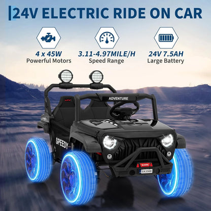 Powerful Kids Ride-On Jeep 24V Electric Toy Car for Outdoor Adventures
