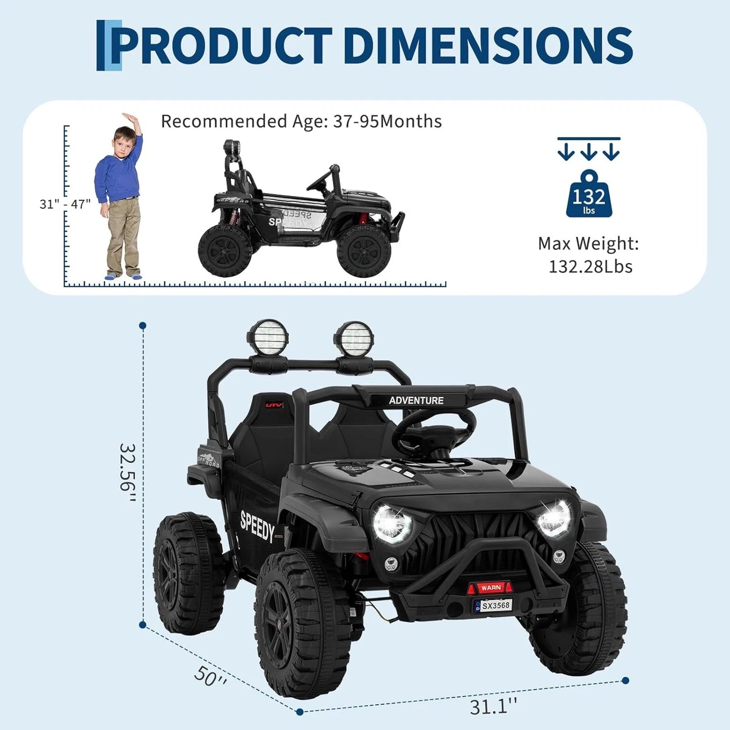 Powerful Kids Ride-On Jeep 24V Electric Toy Car for Outdoor Adventures