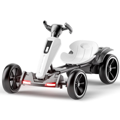 12V Kids Electric Go-Kart – Foldable Ride-On Racing Kart with EVA Wheels, Music & Adjustable Seat